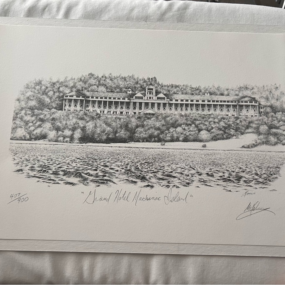 GRAND HOTEL MACKINAC ISLAND SIGNED/ NUMBERED PENCIL DRAWING- MCKELNER 1996